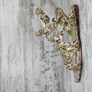 🟦Marciano Leather Snakeskin Studded Gladiator Sandal